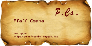 Pfaff Csaba névjegykártya